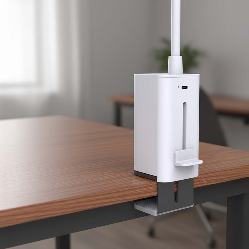 LED aptumšojama uzlādējama skārienjūtīga lokana galda lampa ar skavu LED/5W/1200 mAh balta