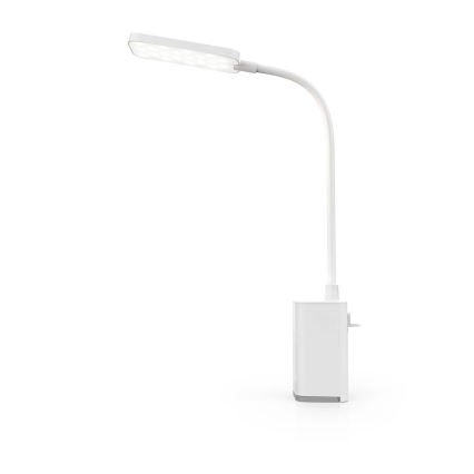 LED aptumšojama uzlādējama skārienjūtīga lokana galda lampa ar skavu LED/5W/1200 mAh balta