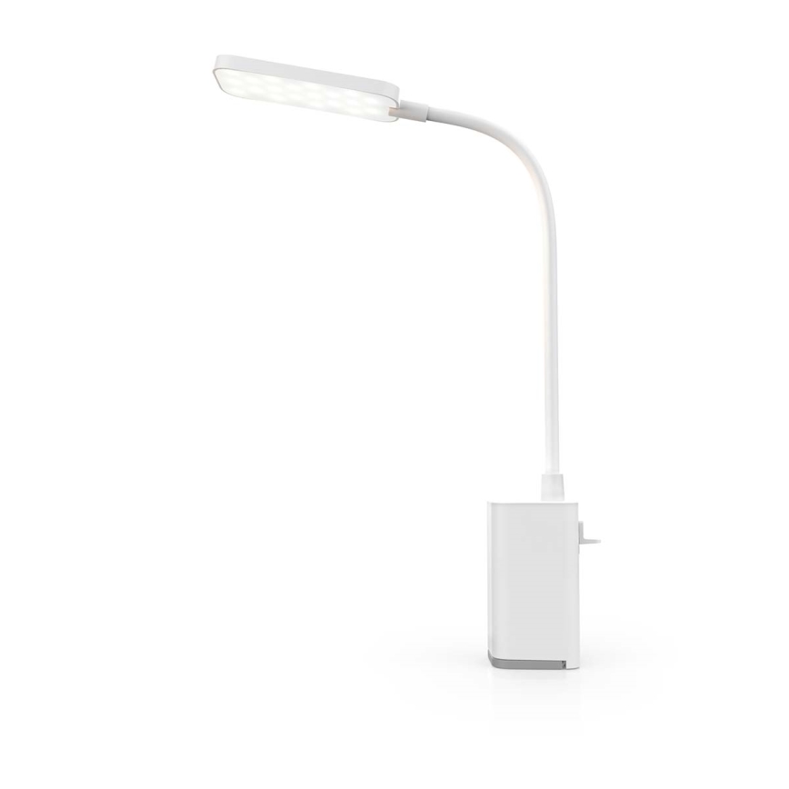 LED aptumšojama uzlādējama skārienjūtīga lokana galda lampa ar skavu LED/5W/1200 mAh balta