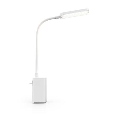 LED aptumšojama uzlādējama skārienjūtīga lokana galda lampa ar skavu LED/5W/1200 mAh balta