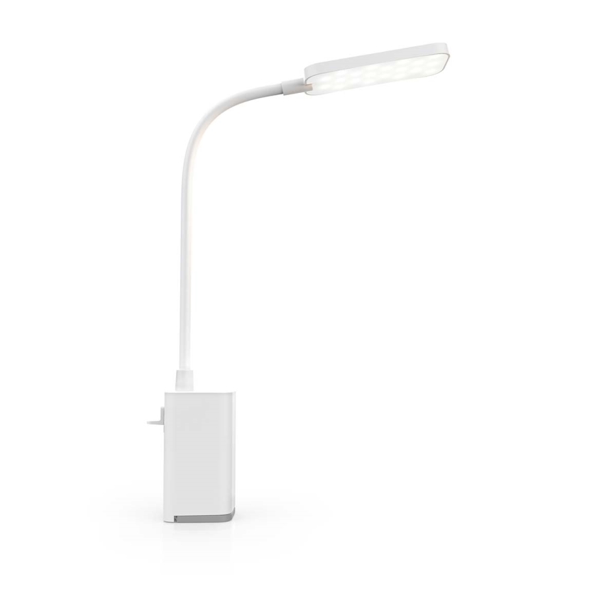 LED aptumšojama uzlādējama skārienjūtīga lokana galda lampa ar skavu LED/5W/1200 mAh balta