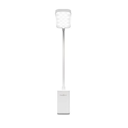 LED aptumšojama uzlādējama skārienjūtīga lokana galda lampa ar skavu LED/5W/1200 mAh balta