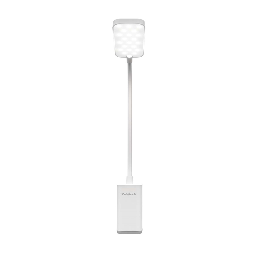LED aptumšojama uzlādējama skārienjūtīga lokana galda lampa ar skavu LED/5W/1200 mAh balta