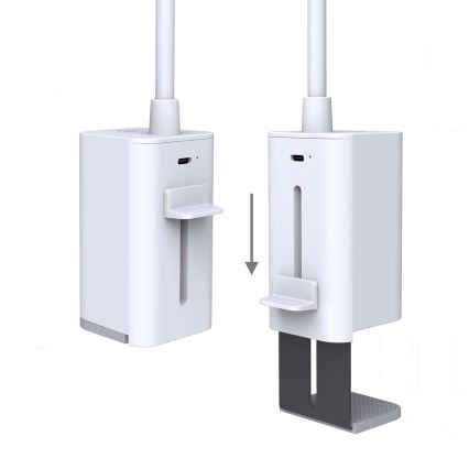 LED aptumšojama uzlādējama skārienjūtīga lokana galda lampa ar skavu LED/5W/1200 mAh balta