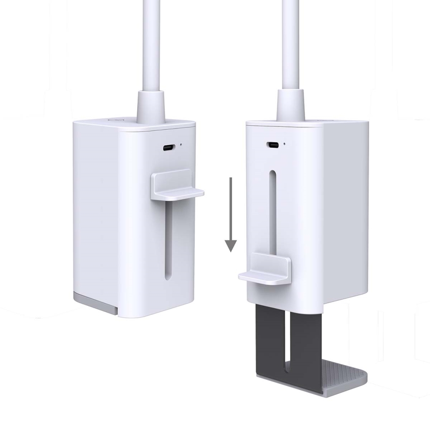 LED aptumšojama uzlādējama skārienjūtīga lokana galda lampa ar skavu LED/5W/1200 mAh balta