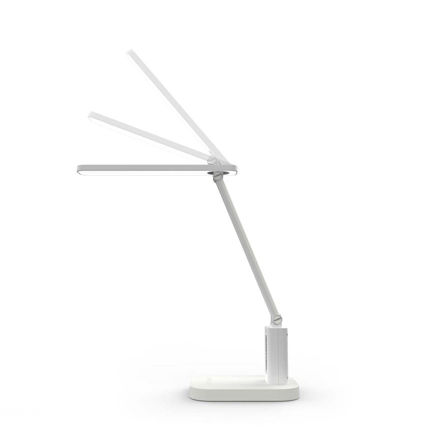 Regulējama uzlādējamā skārienjūtīgā LED galda lampa ar displeju LED/7,5W/1200 mAh 3000/4000/5700K CRI 90 balta