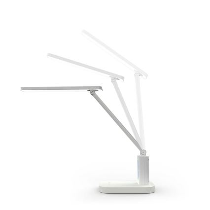 Regulējama uzlādējamā skārienjūtīgā LED galda lampa ar displeju LED/7,5W/1200 mAh 3000/4000/5700K CRI 90 balta