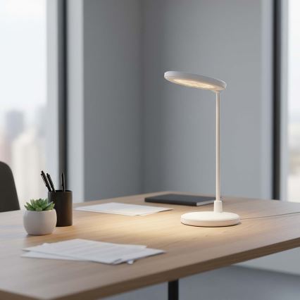 LED regulējamā uzlādējamā skārienjūtīgā lampa ar spoguli LED/6W/1200 mAh 3000/4000/5700K CRI 90 balta