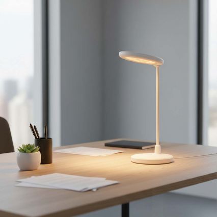 LED regulējamā uzlādējamā skārienjūtīgā lampa ar spoguli LED/6W/1200 mAh 3000/4000/5700K CRI 90 balta