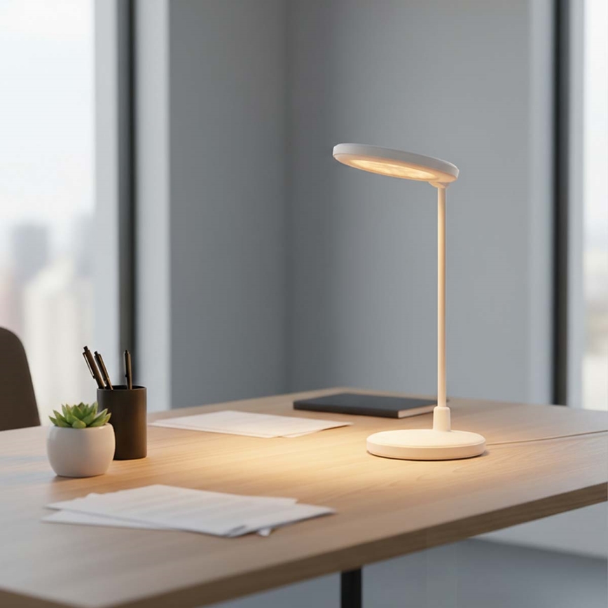 LED regulējamā uzlādējamā skārienjūtīgā lampa ar spoguli LED/6W/1200 mAh 3000/4000/5700K CRI 90 balta