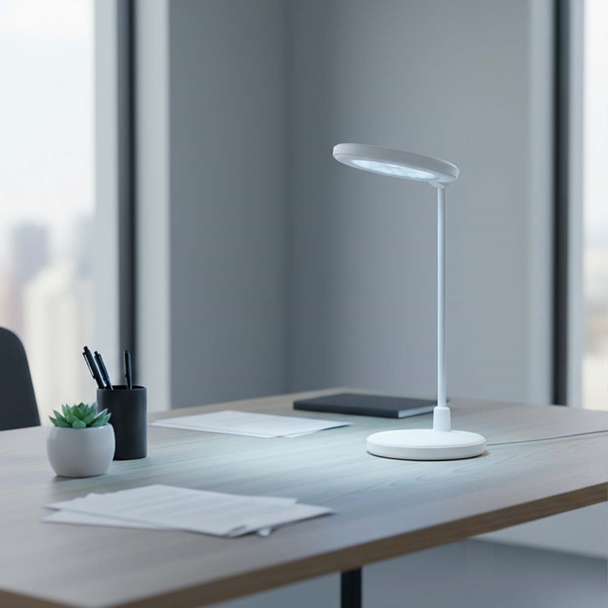 LED regulējamā uzlādējamā skārienjūtīgā lampa ar spoguli LED/6W/1200 mAh 3000/4000/5700K CRI 90 balta