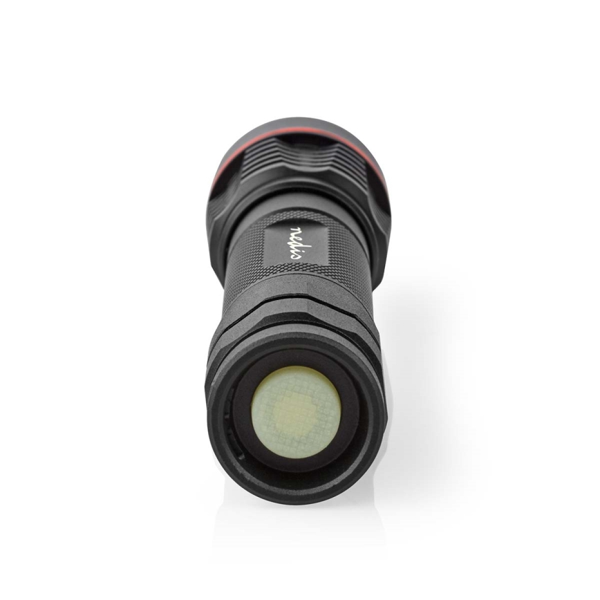 LED regulējams uzlādējams alumīnija lukturis LED/10W/5V 2200 mAh IPX7 melns