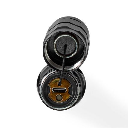 LED regulējams uzlādējams alumīnija lukturis LED/10W/5V 2200 mAh IPX7 melns