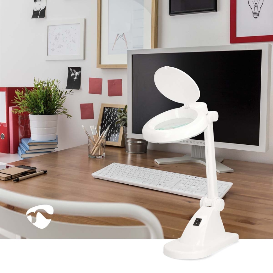 LED galda lampa ar lupu, 6W/230V, balta
