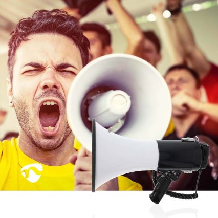Megafons ar ārējo mikrofonu USB 25W/8xC balta/melna
