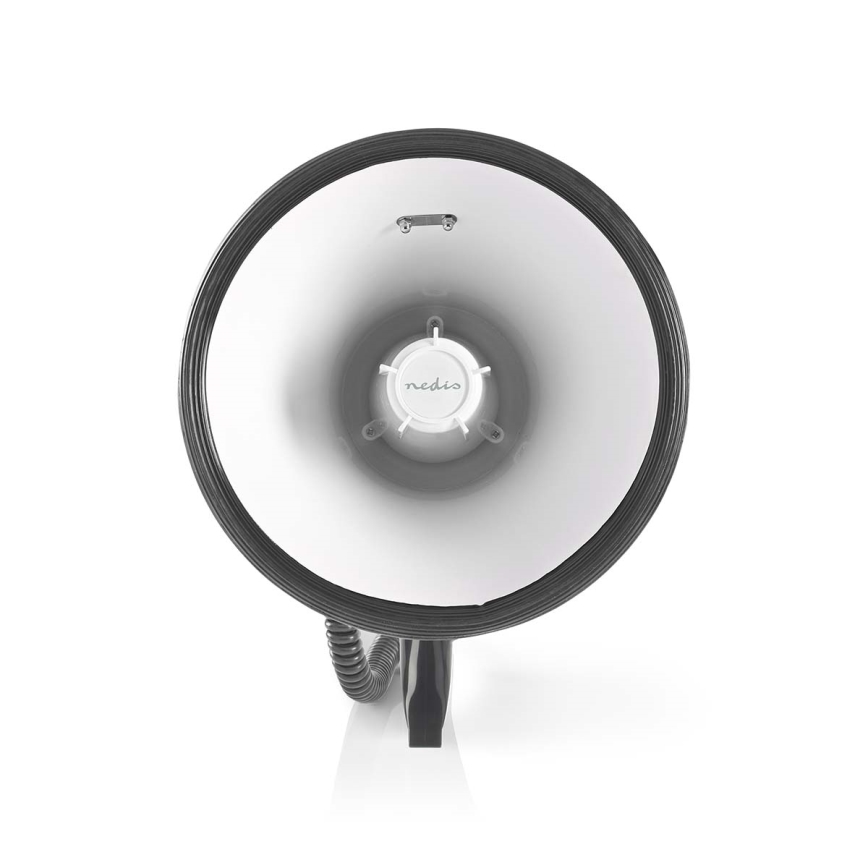 Megafons ar ārējo mikrofonu USB 25W/8xC balta/melna