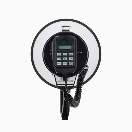 Megafons ar ārējo mikrofonu USB 25W/8xC balta/melna