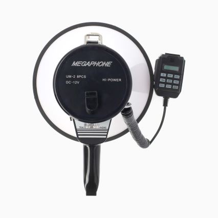 Megafons ar ārējo mikrofonu USB 25W/8xC balta/melna