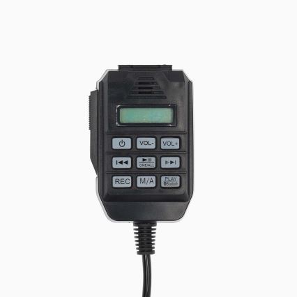 Megafons ar ārējo mikrofonu USB 25W/8xC balta/melna