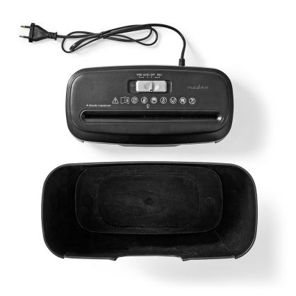 A4 dokumentu smalcinātājs, 10 l atkritumu tvertne, 230V, melns