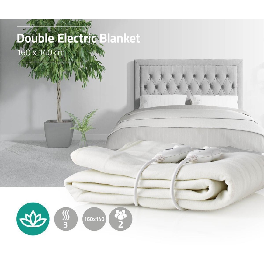 Elektriski apsildāma sega divām personām 120W/230V 160x140 cm