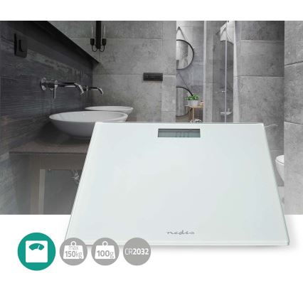 Digitālās personīgās svari 1xCR2032 balti