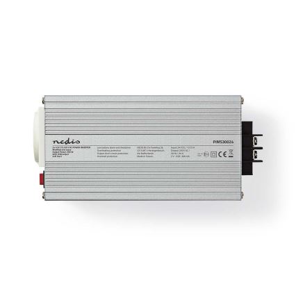 Sprieguma pārveidotājs 300W/24/230V + USB