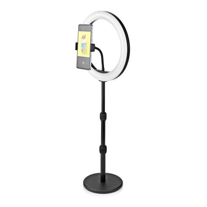 LED Aptumšojama lampa ar statīvu un turētāju vlogošanai LED/6W/USB 2700-6700K