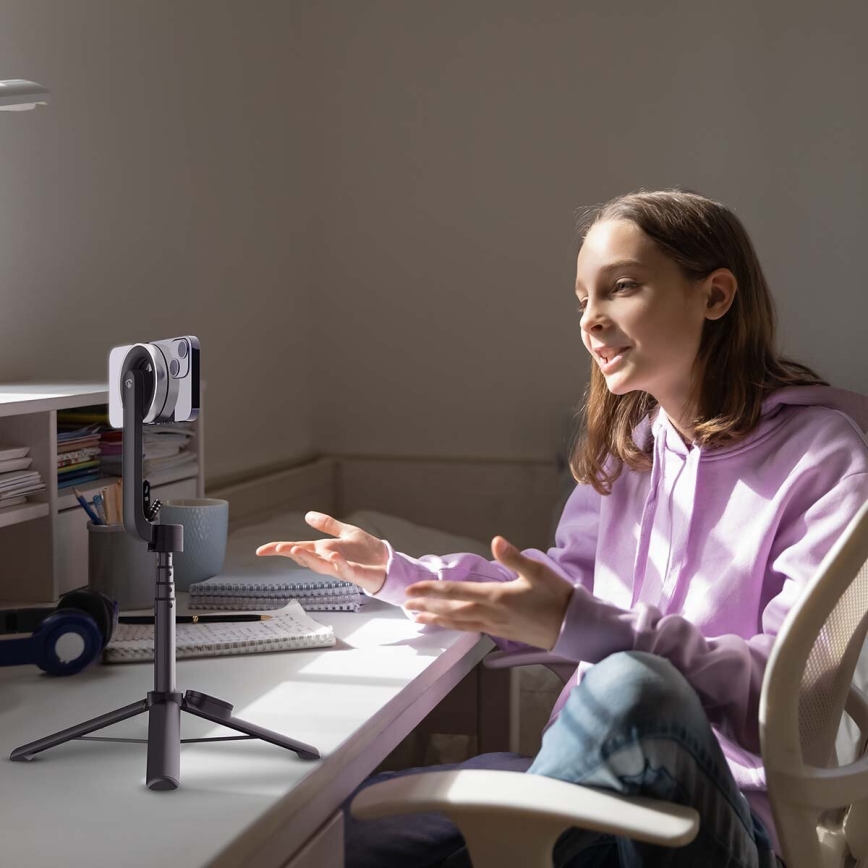 Magnētiska saliekama selfiju nūja 2in1 ar statīvu + tālvadības pults