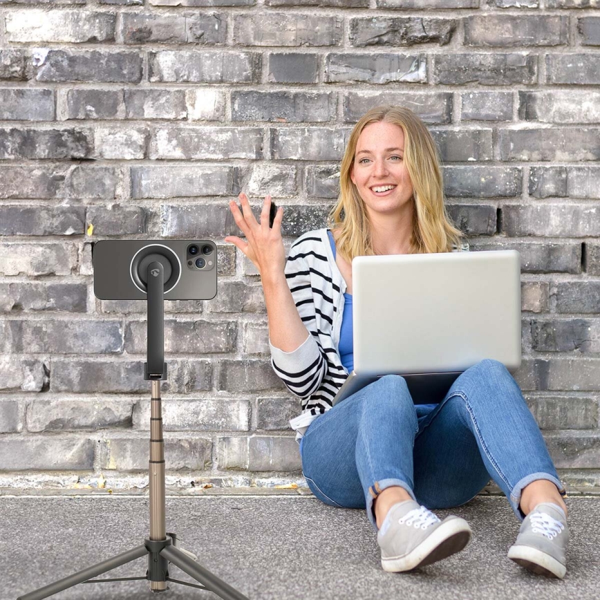 Magnētiska salokāmā selfiju nūja 2in1 ar statīvu + tālvadības pults