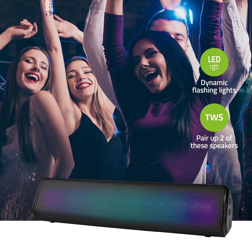 LED RGB Uzlādējams skaļrunis 18W/1200 mAh