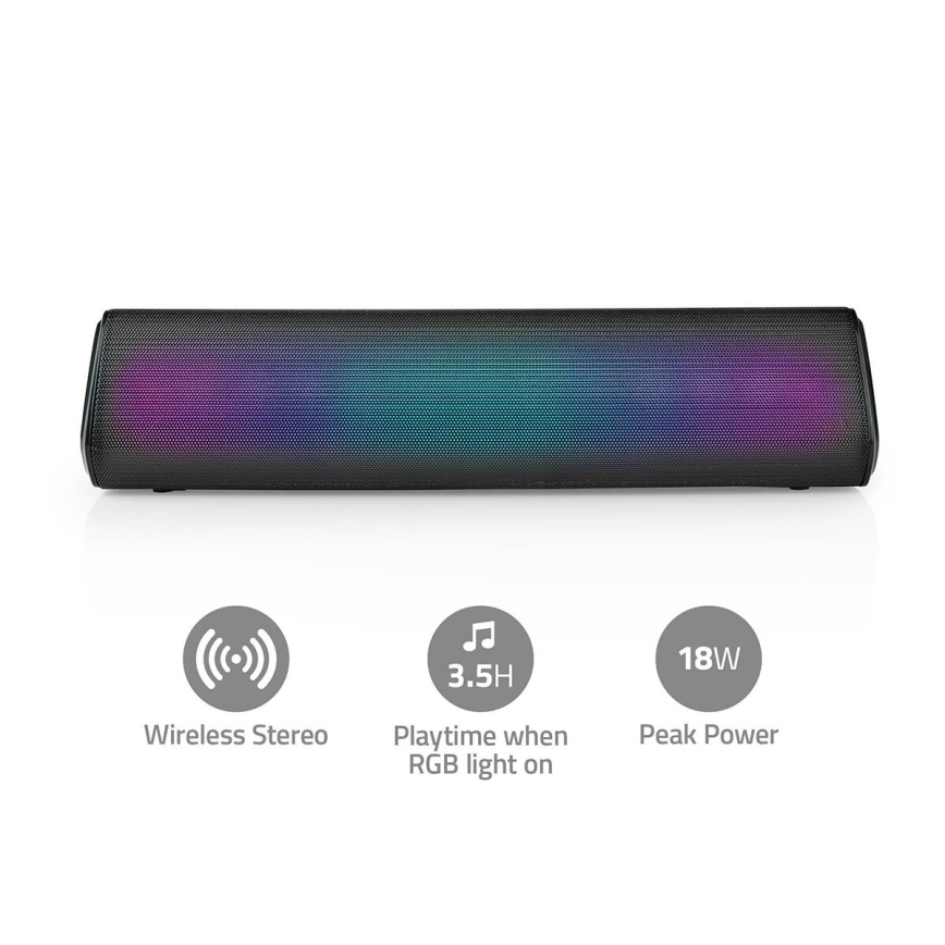 LED RGB Uzlādējams skaļrunis 18W/1200 mAh