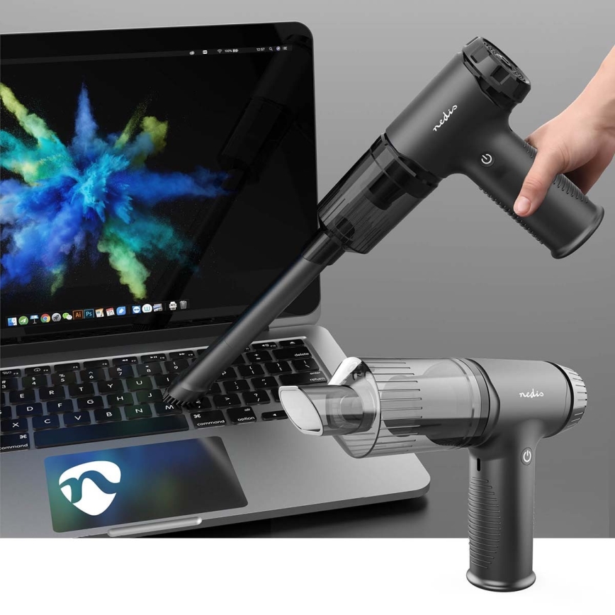 Uzlādējams rokas putekļu sūcējs 2in1 90W/6000 mAh pelēka/melna