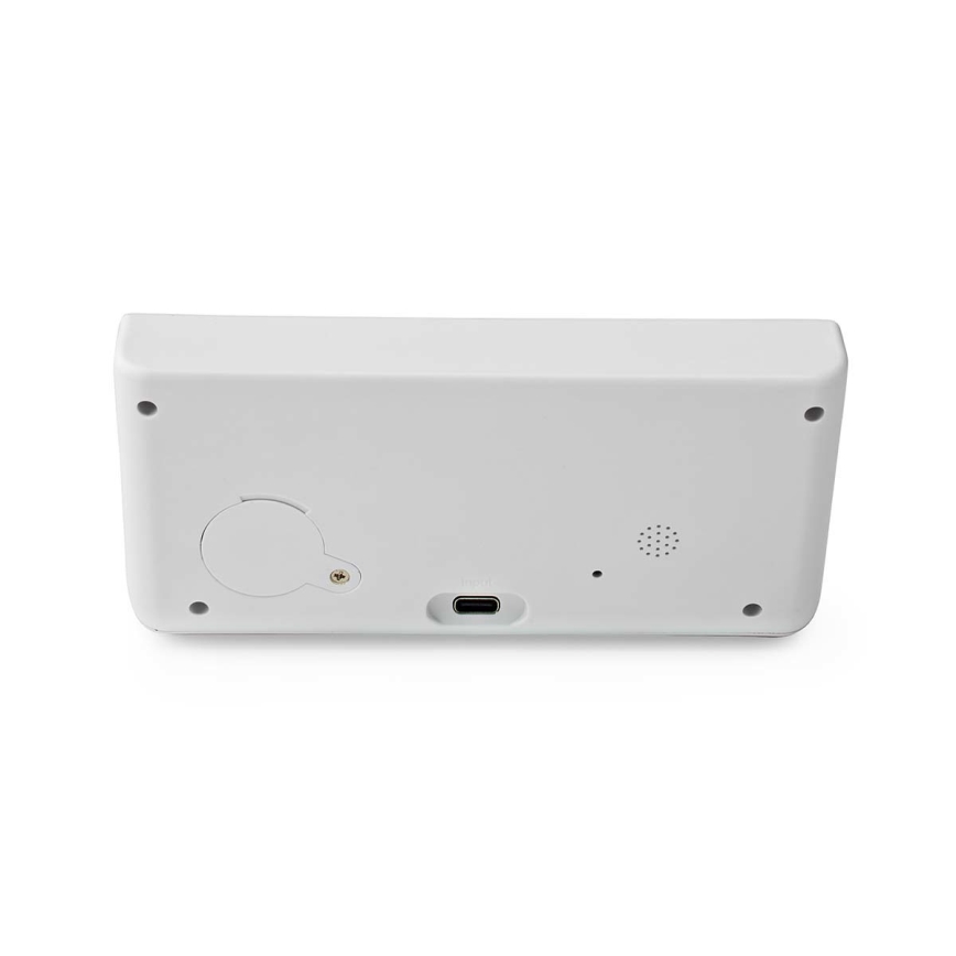 Modinātāja pulkstenis ar LCD ekrānu un bezvadu lādētājs 15W/230V + 1xCR2032 balta