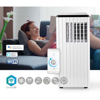 Viedais mobilais gaisa kondicionieris 3in1, ieskaitot visus piederumus 1010W/230V 9000 BTU Wi-Fi + tālvadības pults