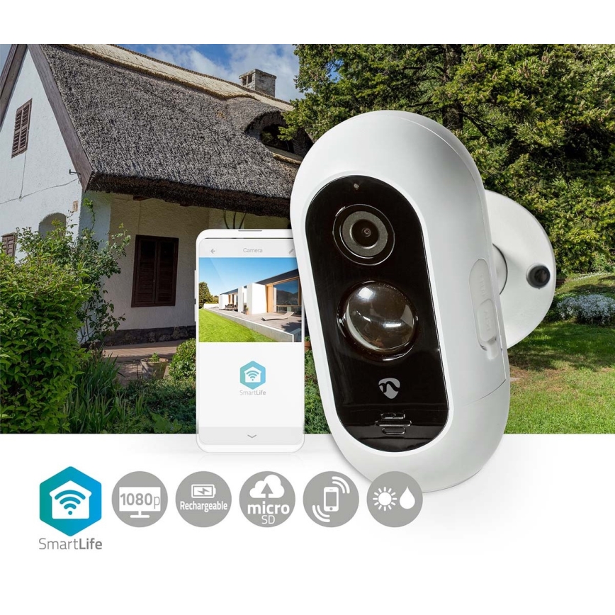 Vieda uzlādējama IP āra kamera ar PIR sensoru Full HD 1080p 5V/5200mAh Wi-Fi IP65