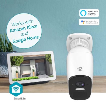 Viedā āra uzlādējams kamera ar sensoru SmartLife 4MP Quad HD 1440p 5V/5200mAh Wi-Fi Tuya IP66