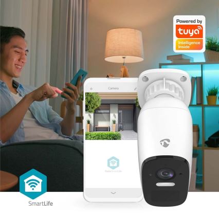 Viedā āra uzlādējams kamera ar sensoru SmartLife 4MP Quad HD 1440p 5V/5200mAh Wi-Fi Tuya IP66