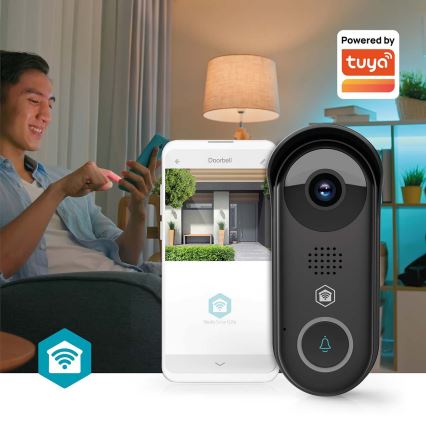 Viedais video durvju zvans ar kustības sensoru SmartLife 5V Full HD 1080p IP54 Wi-Fi Tuya