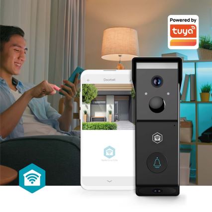Video durvju zvans SmartLife ar kustības sensoru, 4400 mAh, 2x Full HD 1080p, IP54, Wi‑Fi, Tuya