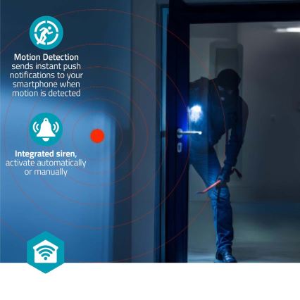 Smartlife viedā kamera 5V 3 MP Full HD 1296p Wi-Fi Tuya