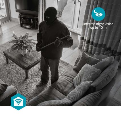 Smartlife viedā kamera 5V 3 MP Full HD 1296p Wi-Fi Tuya