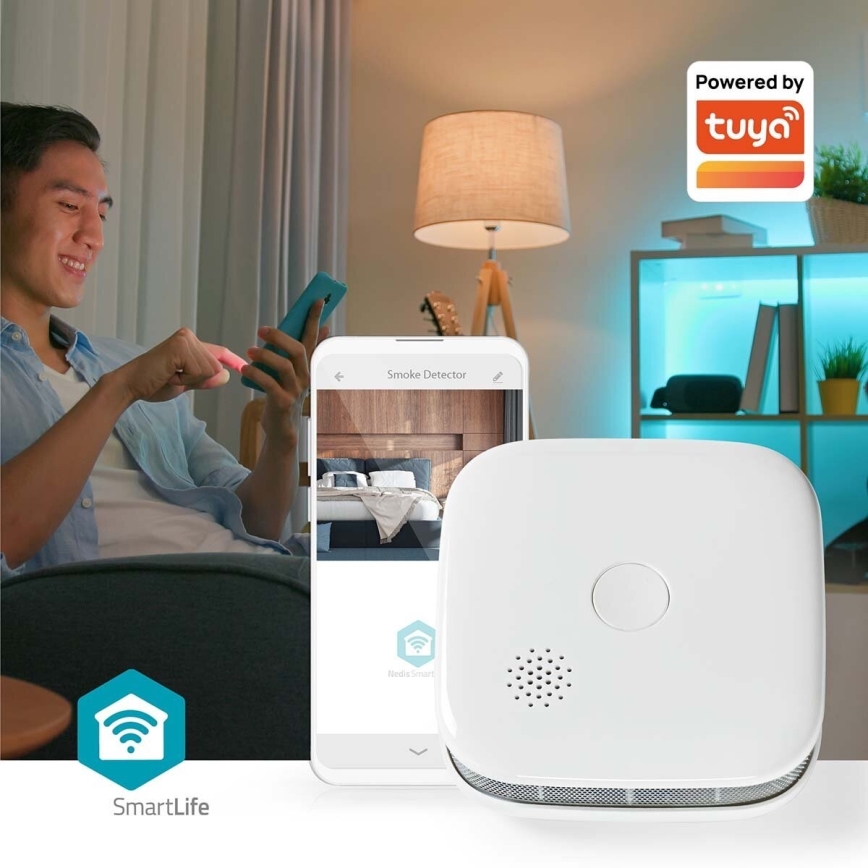 KOMPLEKTS 3x Dūmu detektors SmartLife 3V/1xCR123A Wi-Fi Tuya