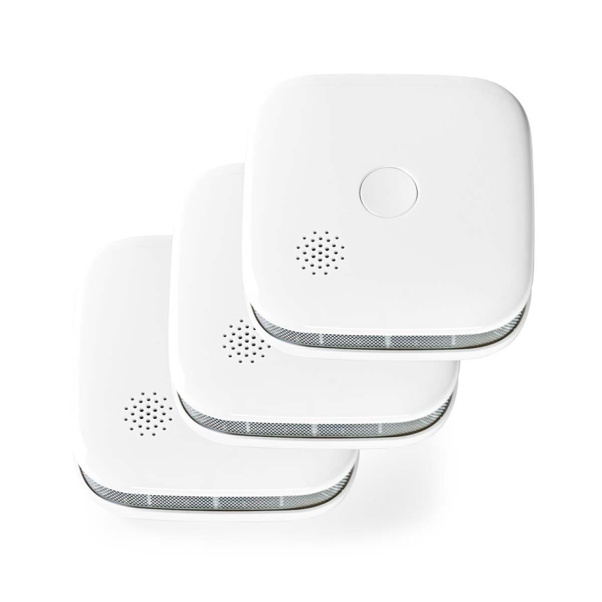 KOMPLEKTS 3x Dūmu detektors SmartLife 3V/1xCR123A Wi-Fi Tuya