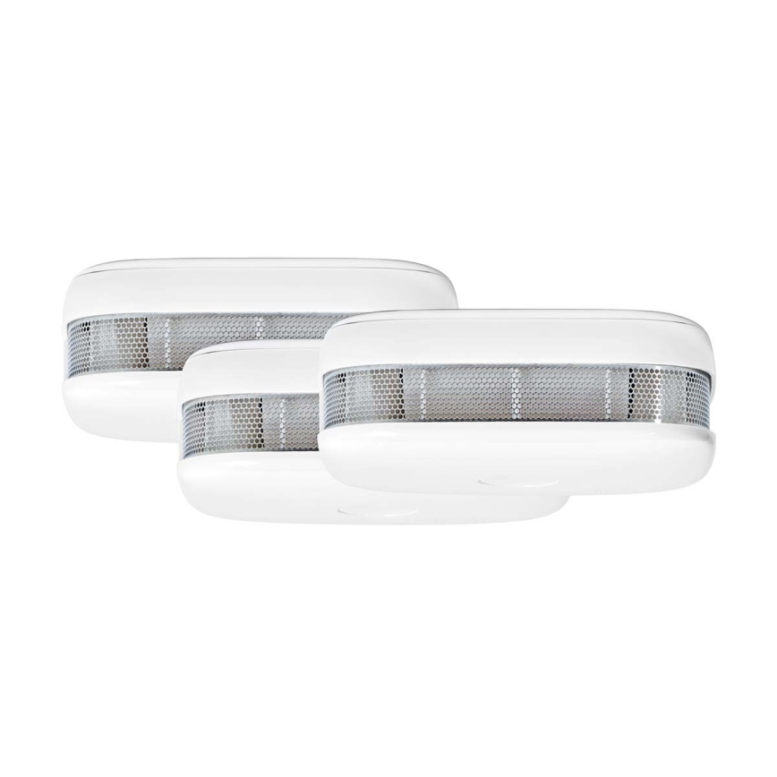 KOMPLEKTS 3x Dūmu detektors SmartLife 3V/1xCR123A Wi-Fi Tuya