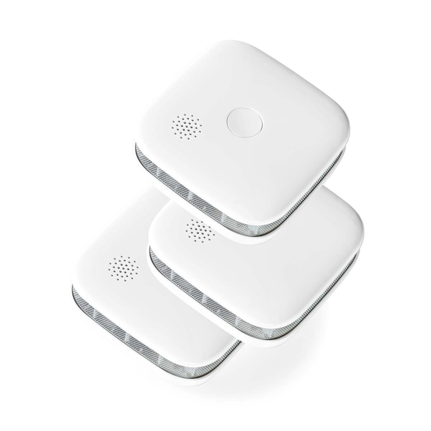 KOMPLEKTS 3x Dūmu detektors SmartLife 3V/1xCR123A Wi-Fi Tuya