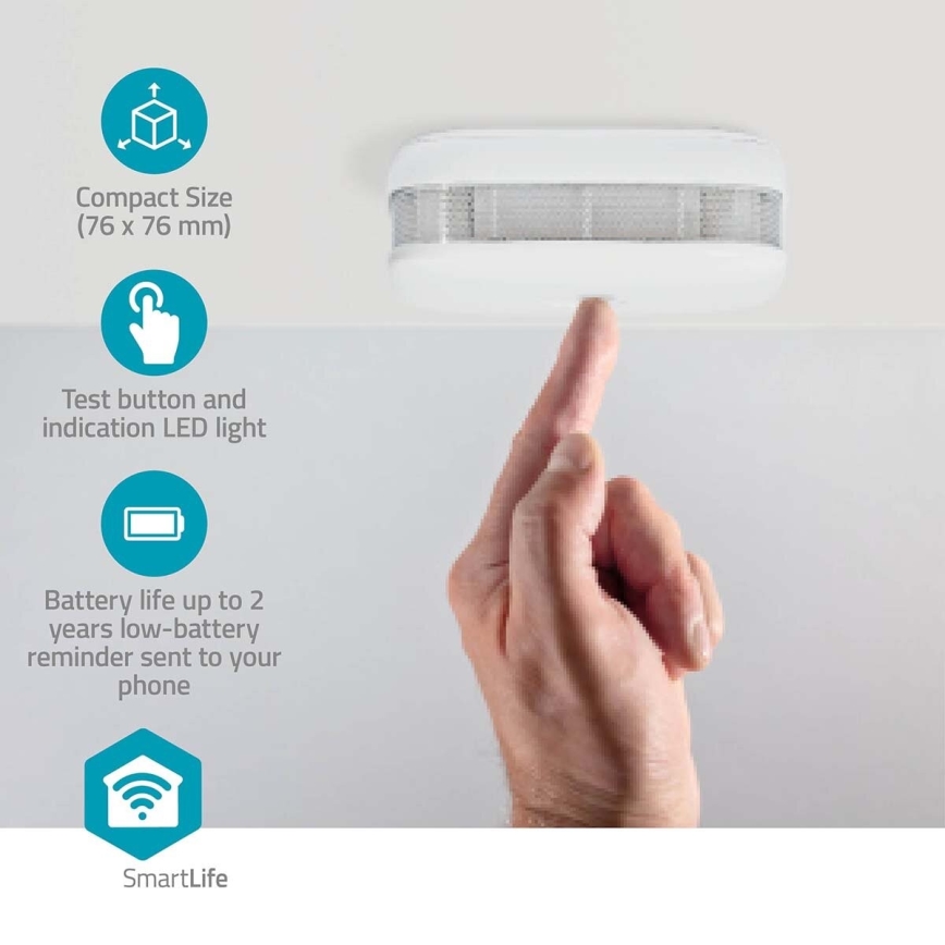 KOMPLEKTS 3x Dūmu detektors SmartLife 3V/1xCR123A Wi-Fi Tuya