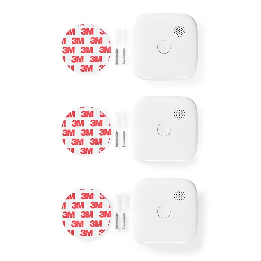 KOMPLEKTS 3x Dūmu detektors SmartLife 3V/1xCR123A Wi-Fi Tuya
