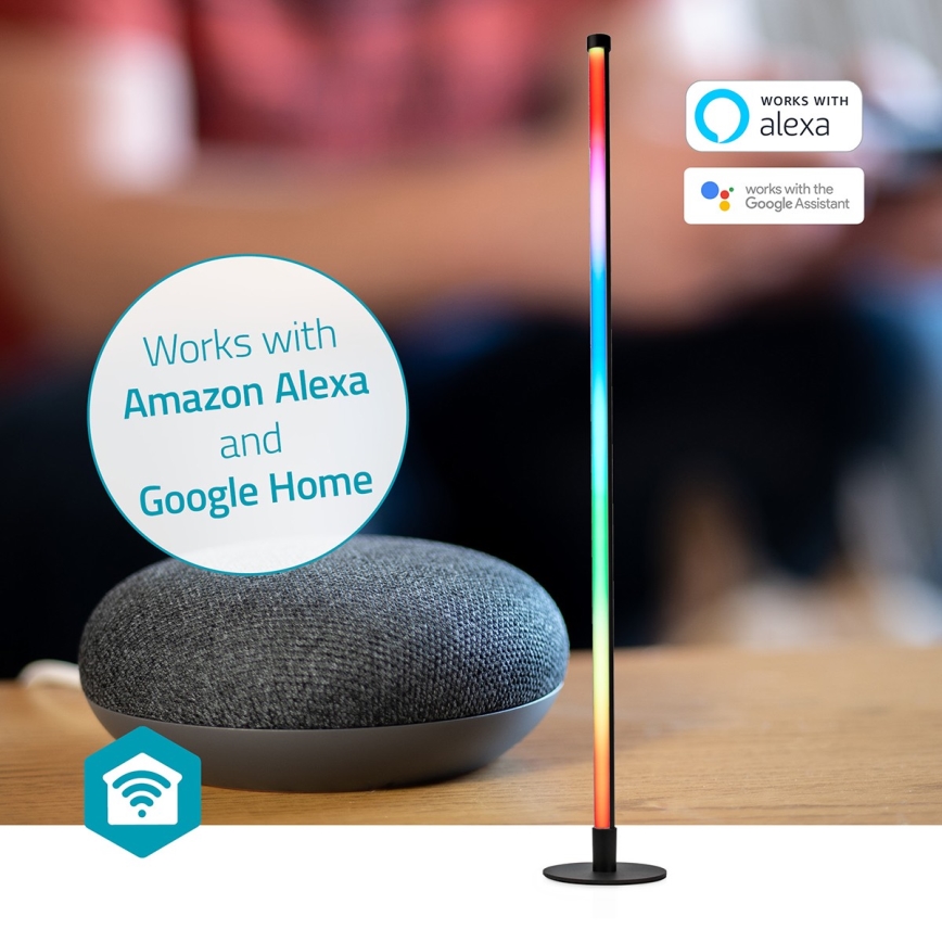 LED RGBIC Aptumšojama grīdas stāvlampa Smartlife LED/10W/230V 100,5 cm 2700-6500K Wi-Fi Tuya + tālvadības pults