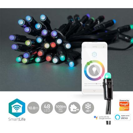 LED RGB Ziemassvētku āra virtene 48xLED 13,8m IP65 Wi-Fi Tuya